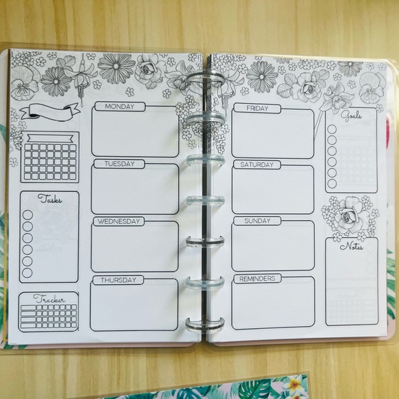 Happy planner mini size tropical girl be authentic pineapple weekly layout - Picture 5 of 6